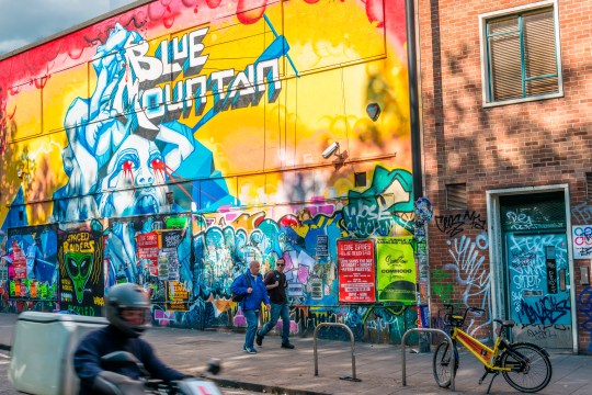 Blue Mountain mural at Stokes Croft