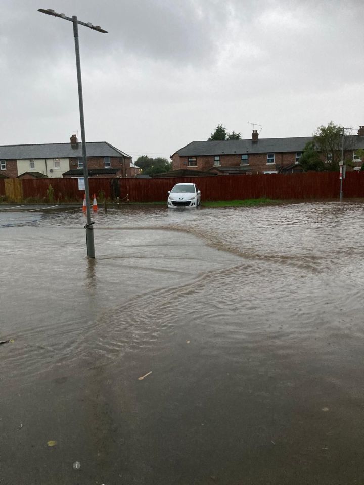 The car might have got off lightly, judging by this deluge