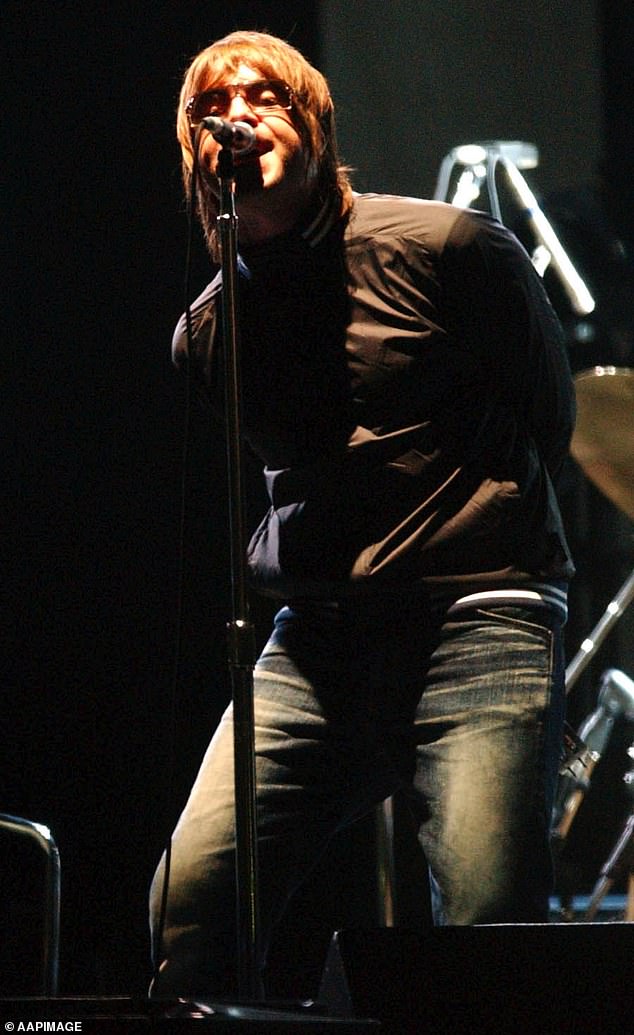 Oasis visited Australia in 1998 before returning in 2001/2 and again in 2005 (Liam is pictured in Melbourne in 2002)