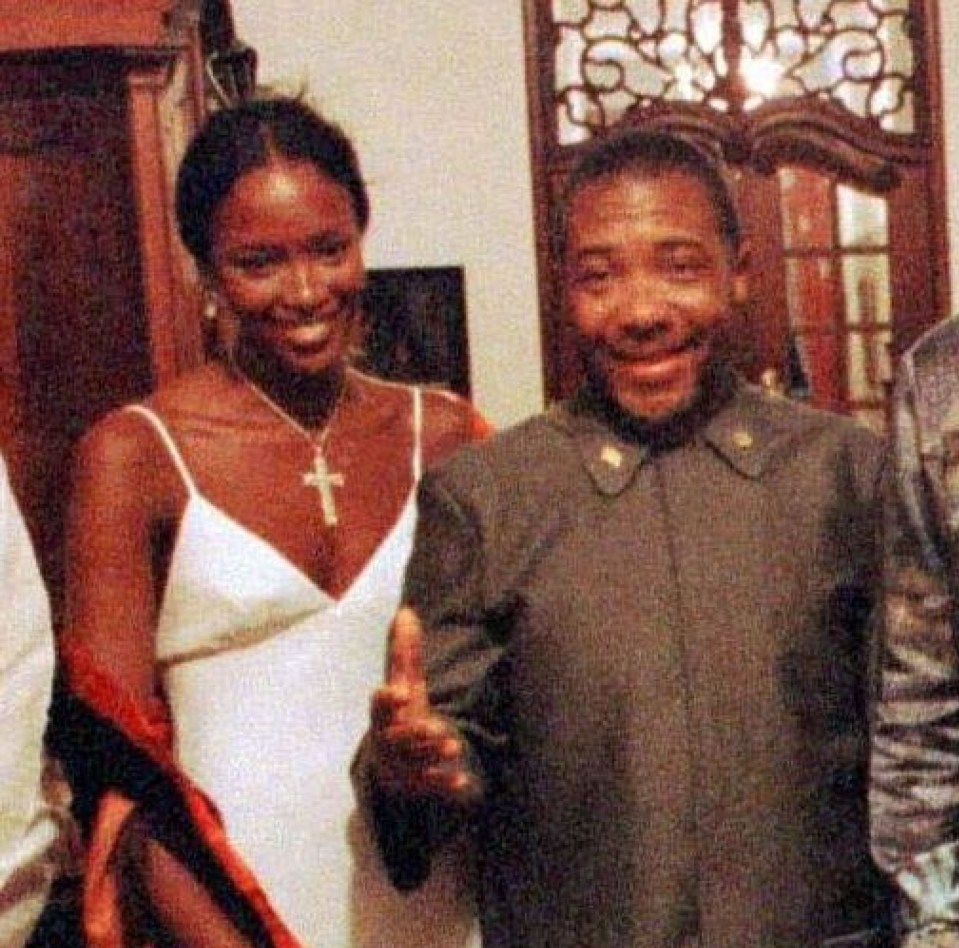 The model with war criminal and former Liberian leader Charles Taylor in 1997