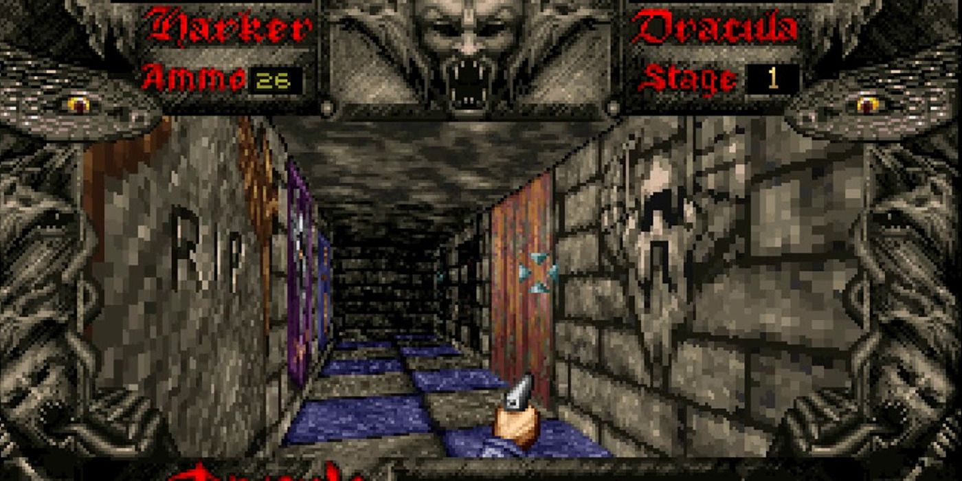 First-person gameplay of 'Bram Stoker's Dracula'