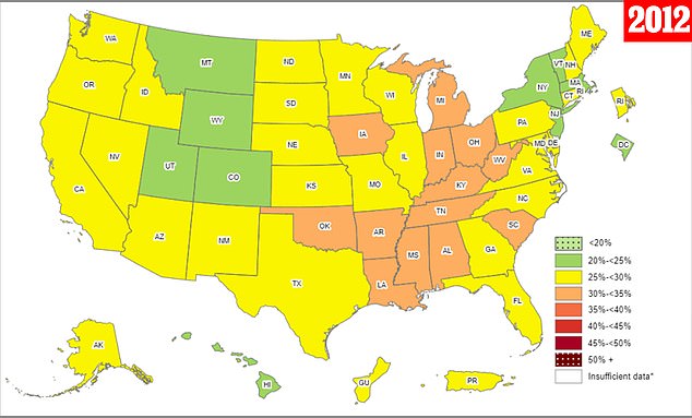 The US obesity rate has taken off compared to a decade ago, when no states had an obesity rate above 35 percent. The CDC says it is an 'urgent priority' to tackle the nation's growing waistline