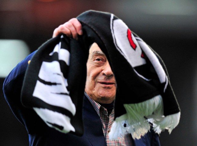 Fulham's former owner Mohamed Al-Fayed is seen before the English Premier League football match between Fulham and Newcastle United at Craven Cottage in London, England on January 21