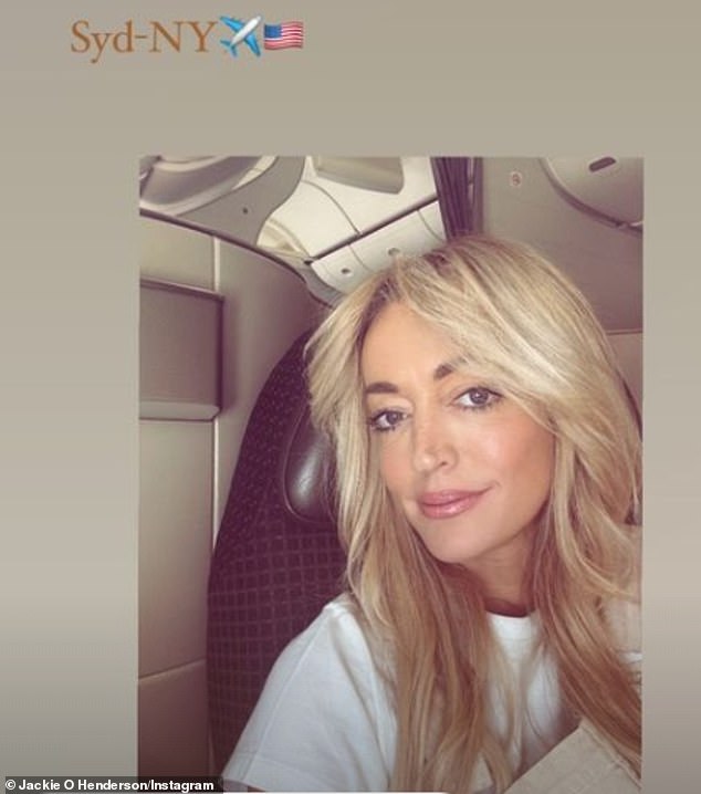 Jackie later took to Instagram to post a selfie from the plane as she documented her travels with her 286,000 followers