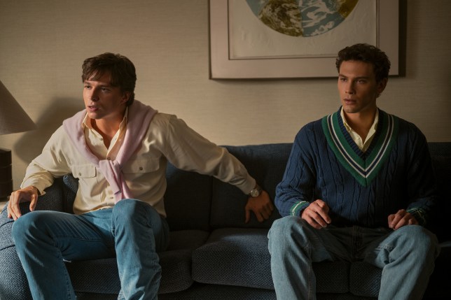 Nicholas Chavez as Lyle Menendez and Cooper Koch as Erik Menendez in Monsters.