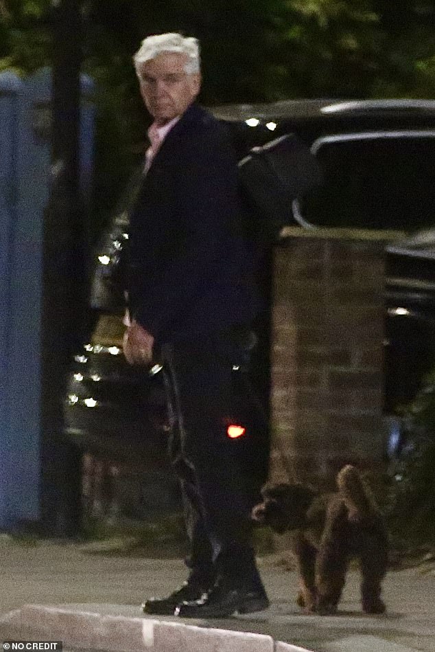 Phillip Schofield, 62, enjoyed a night out with wife Stephanie Lowe and pals in West London  on Saturday, as he was seen first time since the announcement of his controversial TV comeback