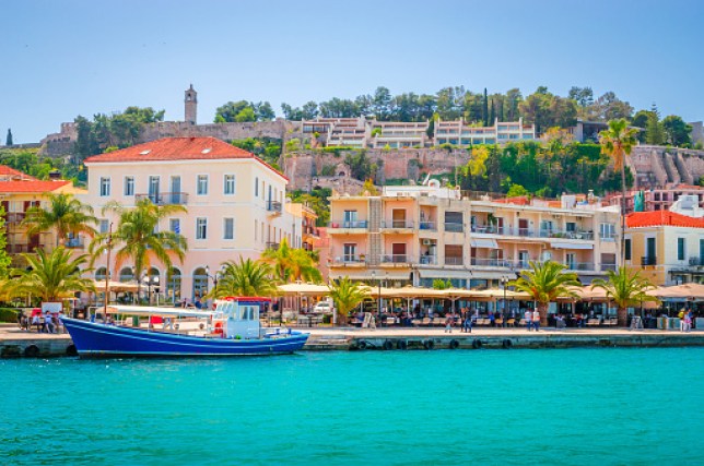 Panoramic view on beautiful city Nafplio, Greece