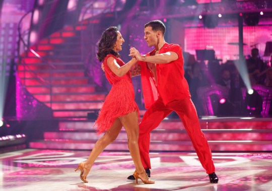 Dr Punam Krishan and Strictly pro Gorka Marquez dancing the Cha Cha on Strictly Come Dancing.