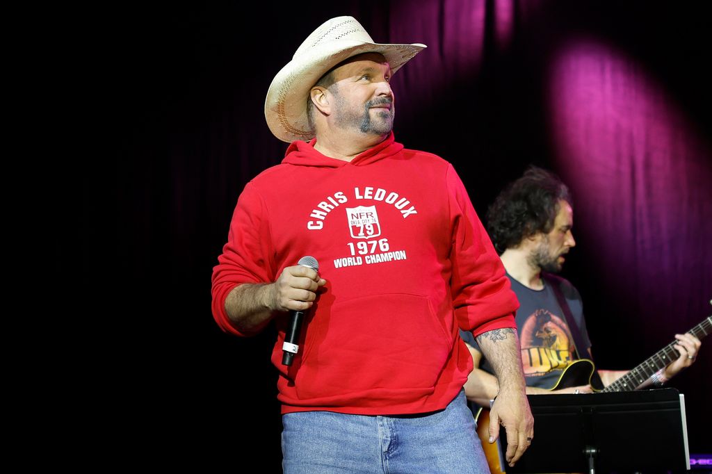 Garth Brooks performs onstage during the Big Machine Label Group Luncheon at the 2024 Country Radio Seminar at Omni Nashville Hotel on March 01, 2024 