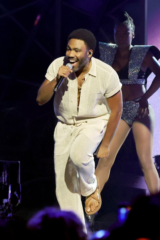 Donald Glover on stage as Childish Gambino 