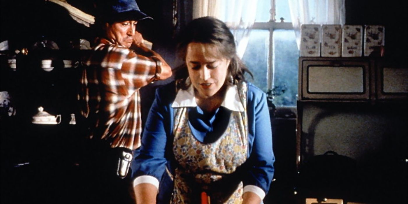 Kathy Bates as Dolores and David Strathairn as Joe in 'Dolores Claiborne.' 