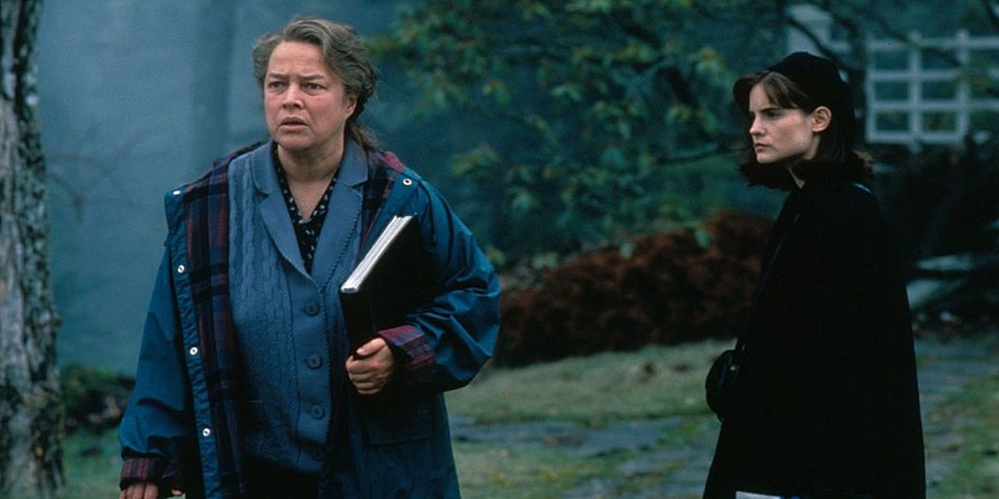 Dolores and Selena looking upset in Dolores Claiborne. 