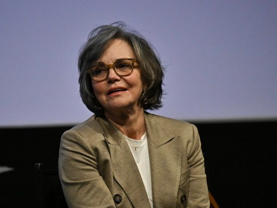 Sally Field at the panel for Women In Film's 50th Anniversary screening series of Norma Rae weaing a khaki blazer.