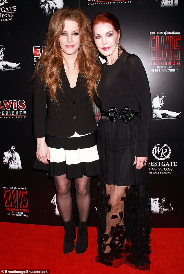 Jackson died in 2009. Presley died in January 2023 of a bowel obstruction caused by gastric bypass surgery she had years earlier; pictured with mom Priscilla Presley in 2015 in Las Vegas