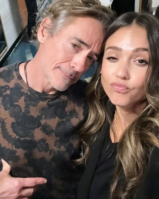 Robert Downey Jr and Jessica Alba Instagram selfie