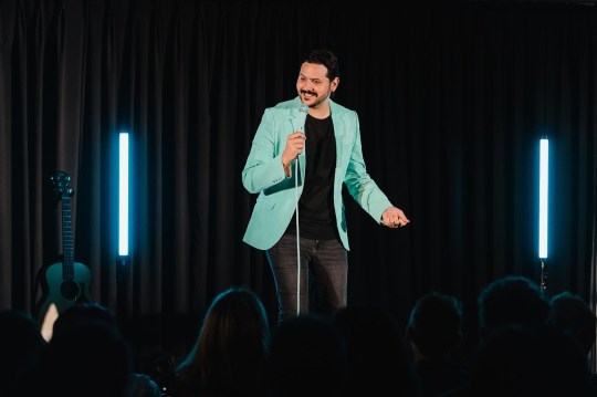 Ignacio Lopez performing stand-up comedy