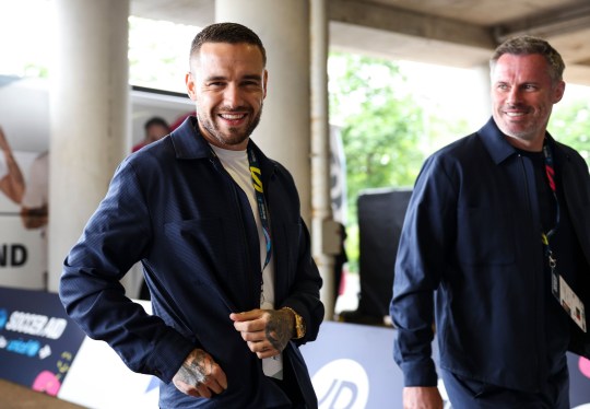 Mandatory Credit: Photo by Shutterstock (12983256j) Liam Payne of England and Jamie Carragher of England arrive at the stadium before Soccer Aid for UNICEF 2022 taking place on Sunday 12th June at the London Stadium, Stratford. Photographed by Ian Walton for UNICEF UK and Soccer Aid Productions. ?UNICEF/Soccer Aid Productions/Stella Pictures For further information, please contact Picture Manager emma.griffiths@socceraidproductions.com Soccer Aid for UNICEF 2022 Match, London Stadium, Stratford, UK - 12 Jun 2022