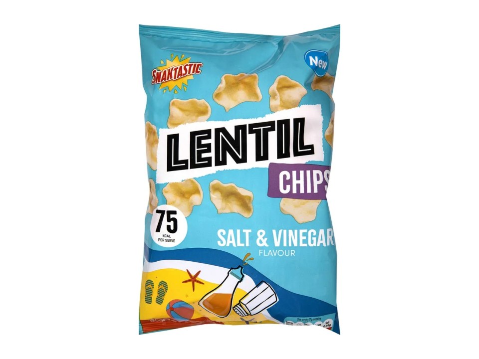 Or tuck into a bag of Snaktastic Lentil Chips sharing pack from Lidl for just £1.15