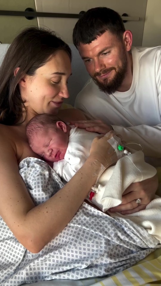 Megan and fiance Oliver welcomed baby Landon via c-section three weeks ago