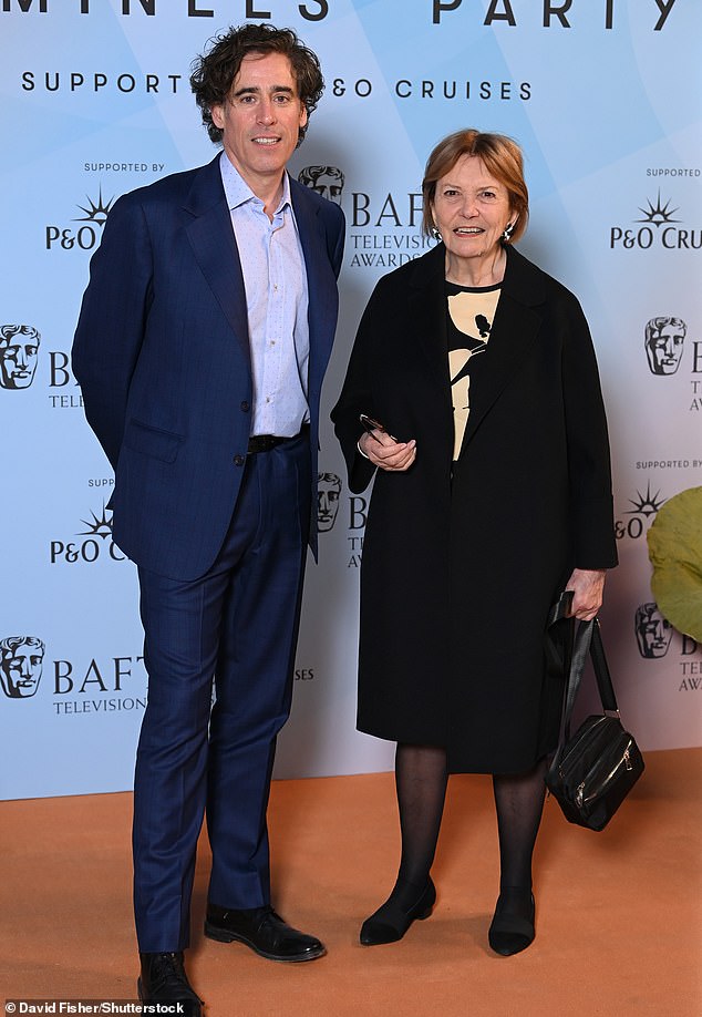 Joan Bakewell has said she regrets becoming known as 'the thinking man's crumpet', as her image created a stereotype about a 'frivolous girl with short skirts' (pictured with Stephen Mangan in April)