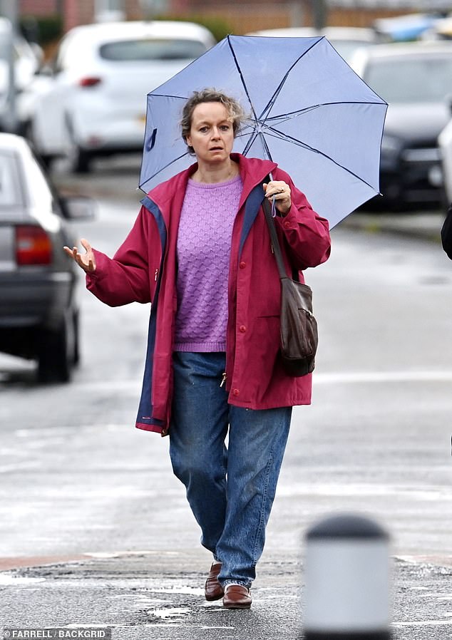 Samantha Morton, 46, was spotted filming a shocking scene for the upcoming movie, Anemone in Manchester on Sunday