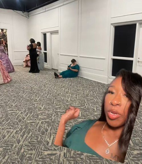 TikTok user @moreofnita posts hilarious commentary about the Bridgerton Ball in Detroit. She shows photos of plates that were never cleared away, a lone violinist, the shoddy props, caterers wearing jerseys and other inappropriate attire, bored women sitting on the floor, and more. The caption reads: Yawll they didnt even pay the photographer