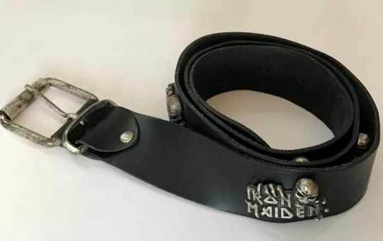 $95 Iron Maiden Eddie Logo Leather Belt