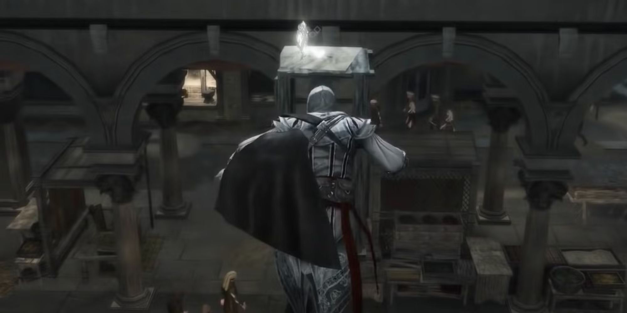 Assassin's Creed 2 Ezio jumping after a feather