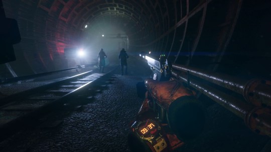 Metro Awakening VR screenshot of a train tunnel