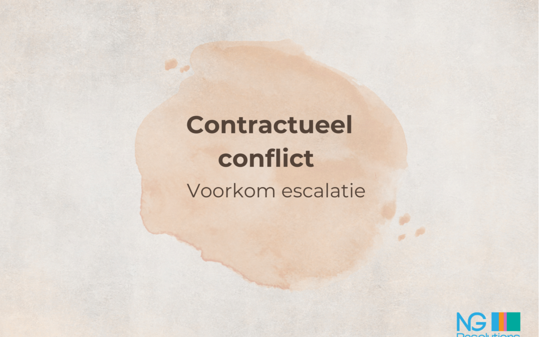 Contractueel conflict voorkomen?