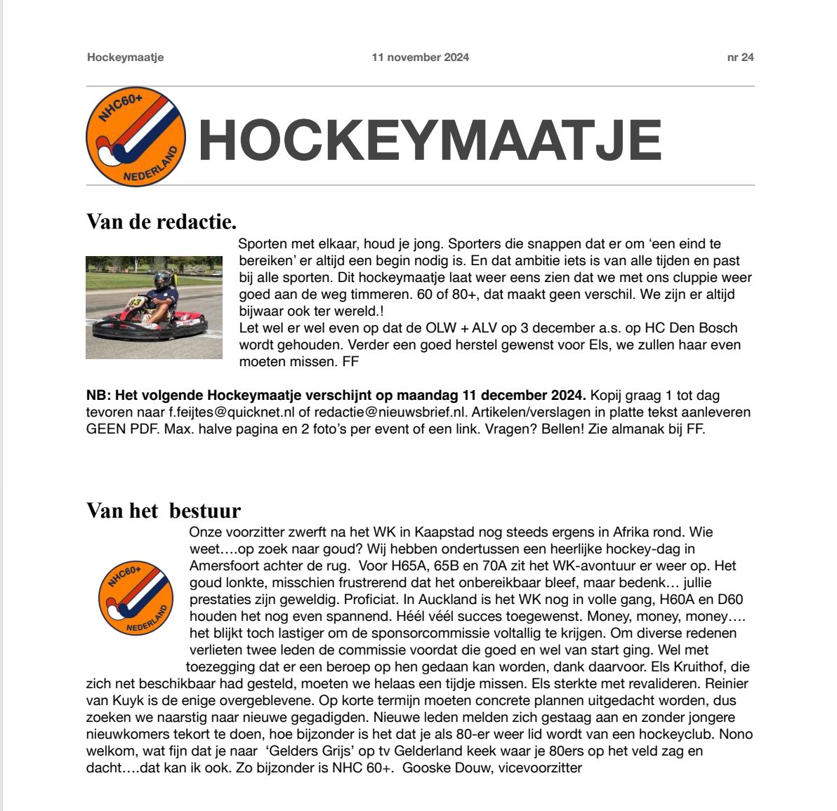 Hockeymaatje nr 24 is uit