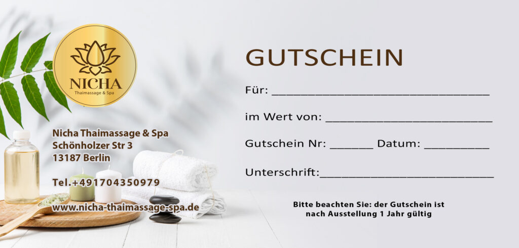 Gutscheine – Nicha Thaimassage & Spa