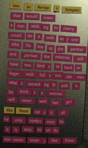 photo of poem made up of word magnets