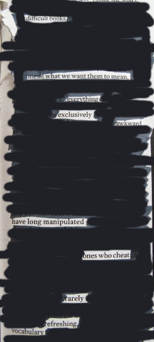 Newspaper blackout poem