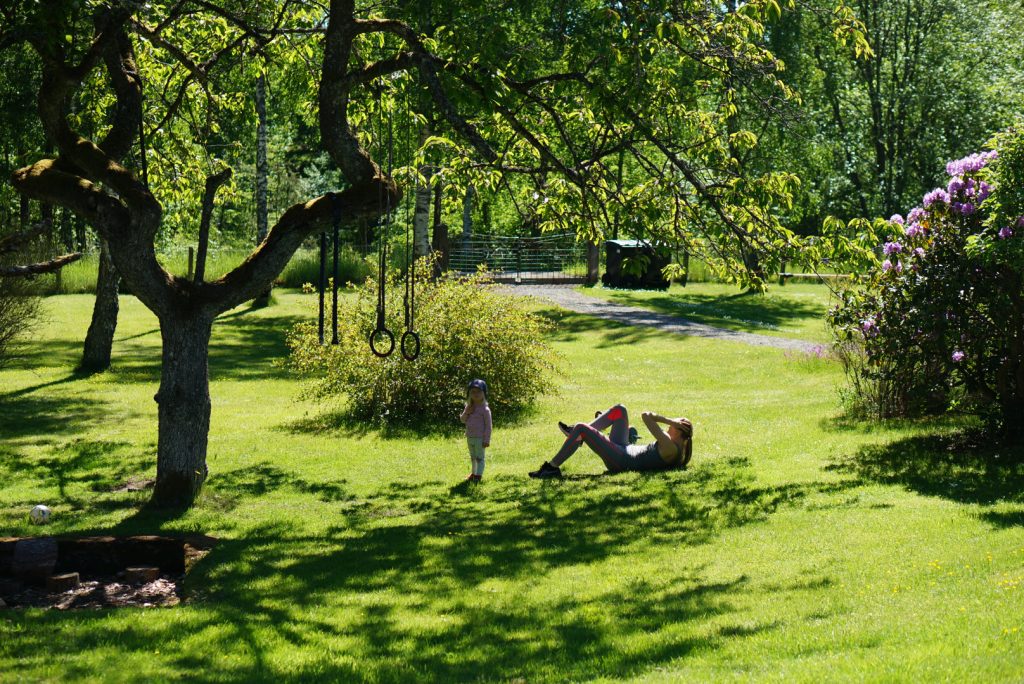 Personlig träning i trädgården