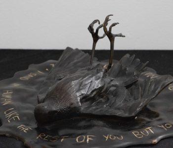 I said Im human like the rest of you but you know I fucking lied - bronze sculpture - 40cm width