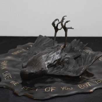 I said Im human like the rest of you but you know I fucking lied - bronze sculpture - 40cm width