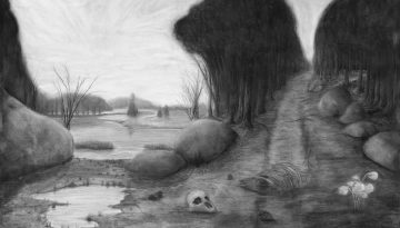 Portrait Of A Deer - charcoal on paper - 200x140cm