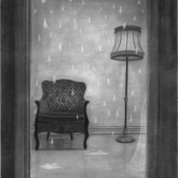 Unattended musical chairs VI - charcoal on paper - 70x50cm