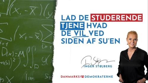 Lad de studerende tjene hvad de vil ved siden af SU'en.Danmarksdemokraterne 