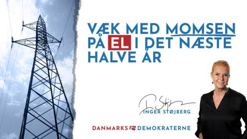 Danmarksdemokraterne vi fjerne momsen på strøm i en periode. 