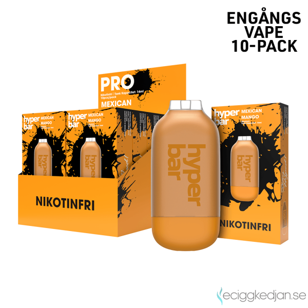 Hyper Bar ZERO Mesh | Mexican Mango | Engångs Vape | 0mg | 14ml | 10pack