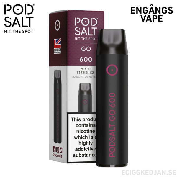 Pod Salt GO 600 | Mixed Berries Ice | Engångs Vape | OBS!! Utgånget Datum