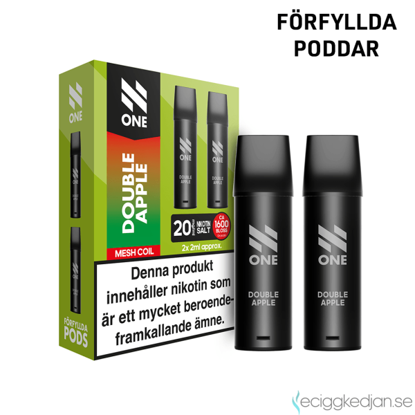 N One Mesh Pod V1 | Double Apple | 1600 Puff per 2pack | Inkl 1st Batteri