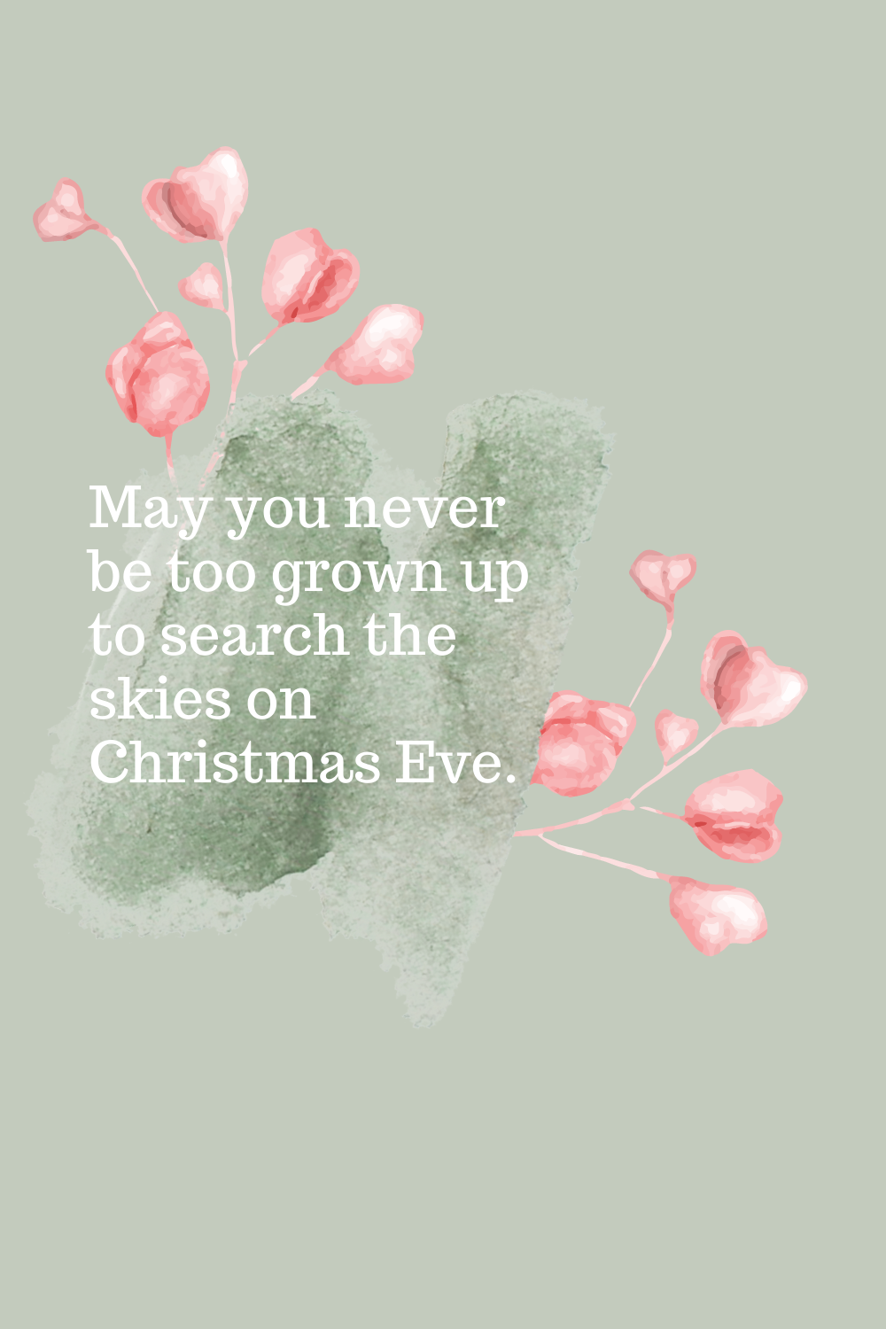 May you never be too grown up
to search the skies on 
Christmas Eve.