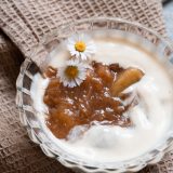 Veganes Rhabarberkompott mit Vanillejoghurt