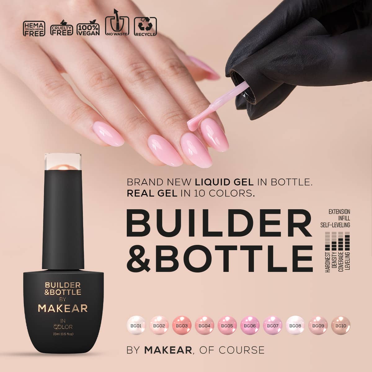 Makear Builder & bottle 15ml on hand