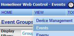 HomeSeer Event Menu