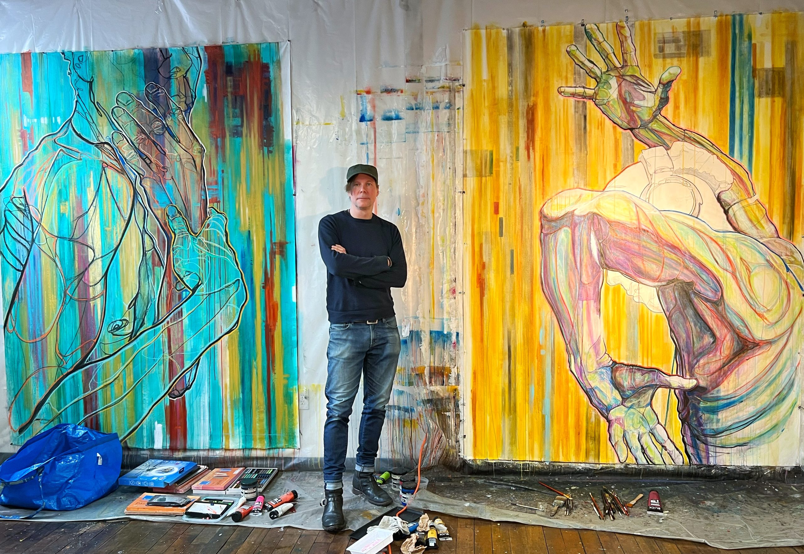 Noël St. John Harnden in his studio in Washington DC 2024