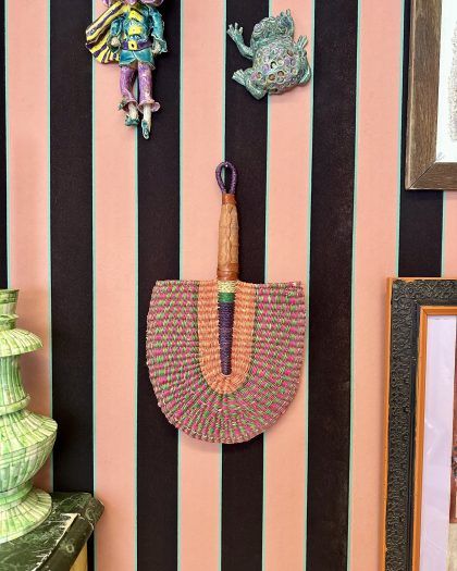 Afrikansk Bolga vifte - orange/pink/grøn